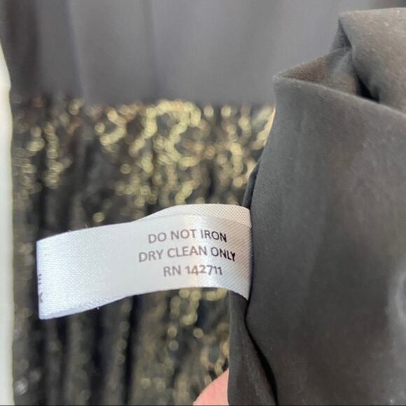 Lace Midi Dress Formal Mother of the Bride Eloquii Black/Gold Stretch sz 20W - Picture 4 of 13